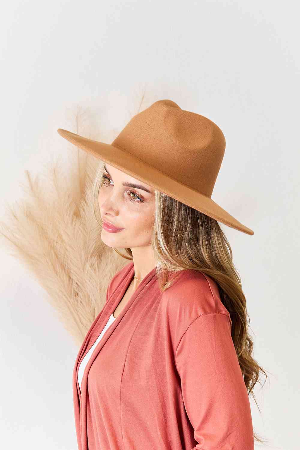 Fame Flat Brim Fedora Fashion Hat